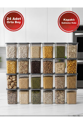 EFFE HOME 24'Lü Orta Boy Set Premium Saklama Kabı