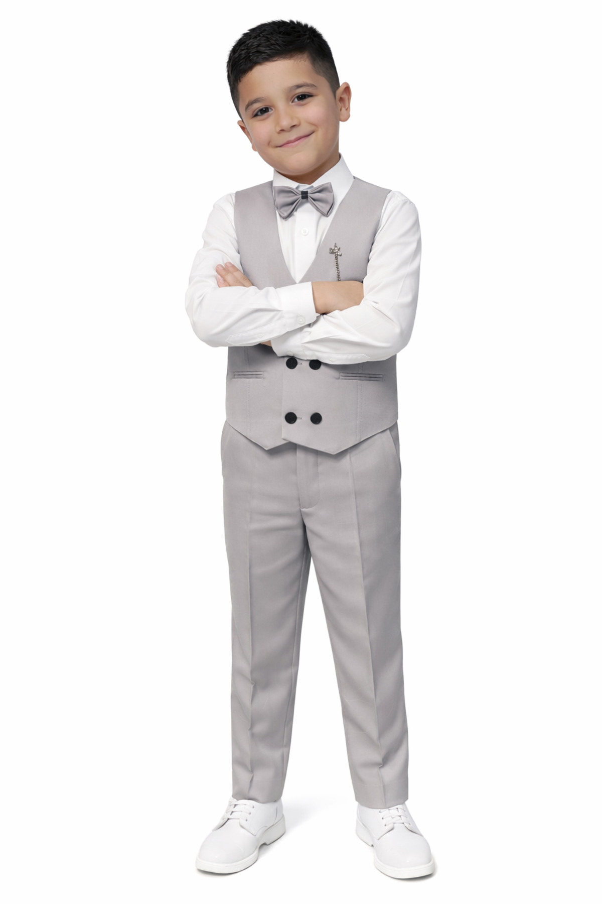 HAYTA Çocuk Yelek Takim Gömlekli Set 0-1yaş - 14yaş Gri fotoğrafı 6 (önizleme)