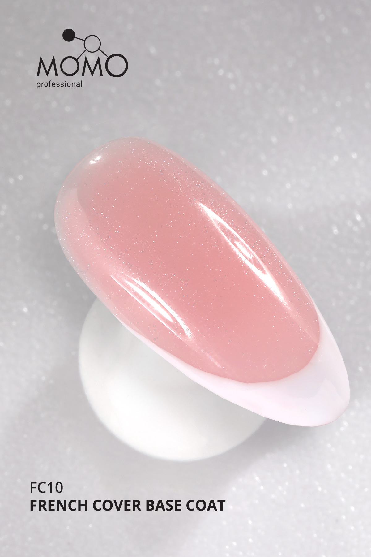 French Cover Rubber Base Coat Fc10, Gümüş Simli Soft Pembe, 10 ml, TPO- FREE — نقره‌ای 8860101A11S09FC01 — تصویر 2 از 8