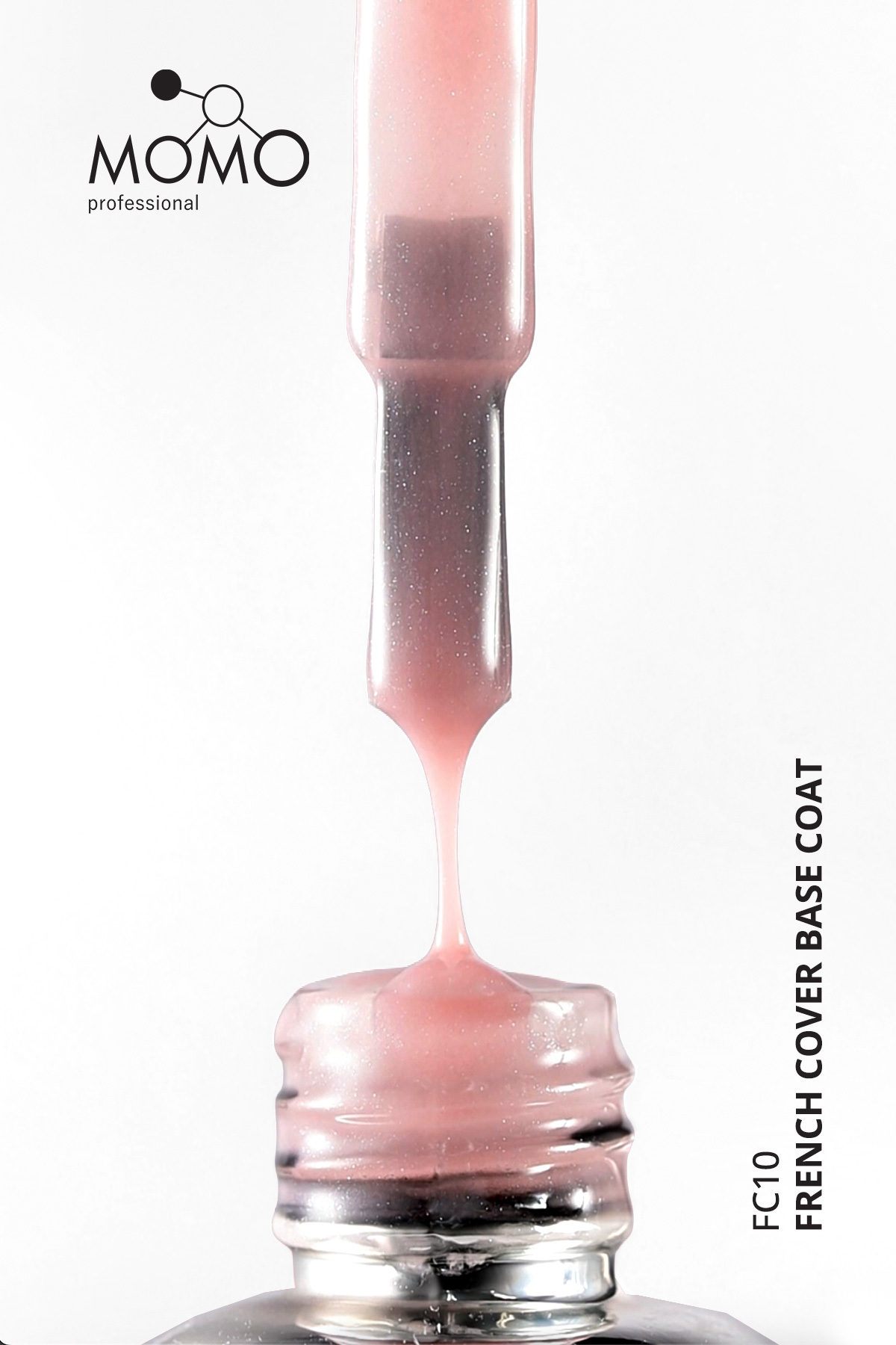 French Cover Rubber Base Coat Fc10, Gümüş Simli Soft Pembe, 10 ml, TPO- FREE — نقره‌ای 8860101A11S09FC01 — تصویر 4 از 8