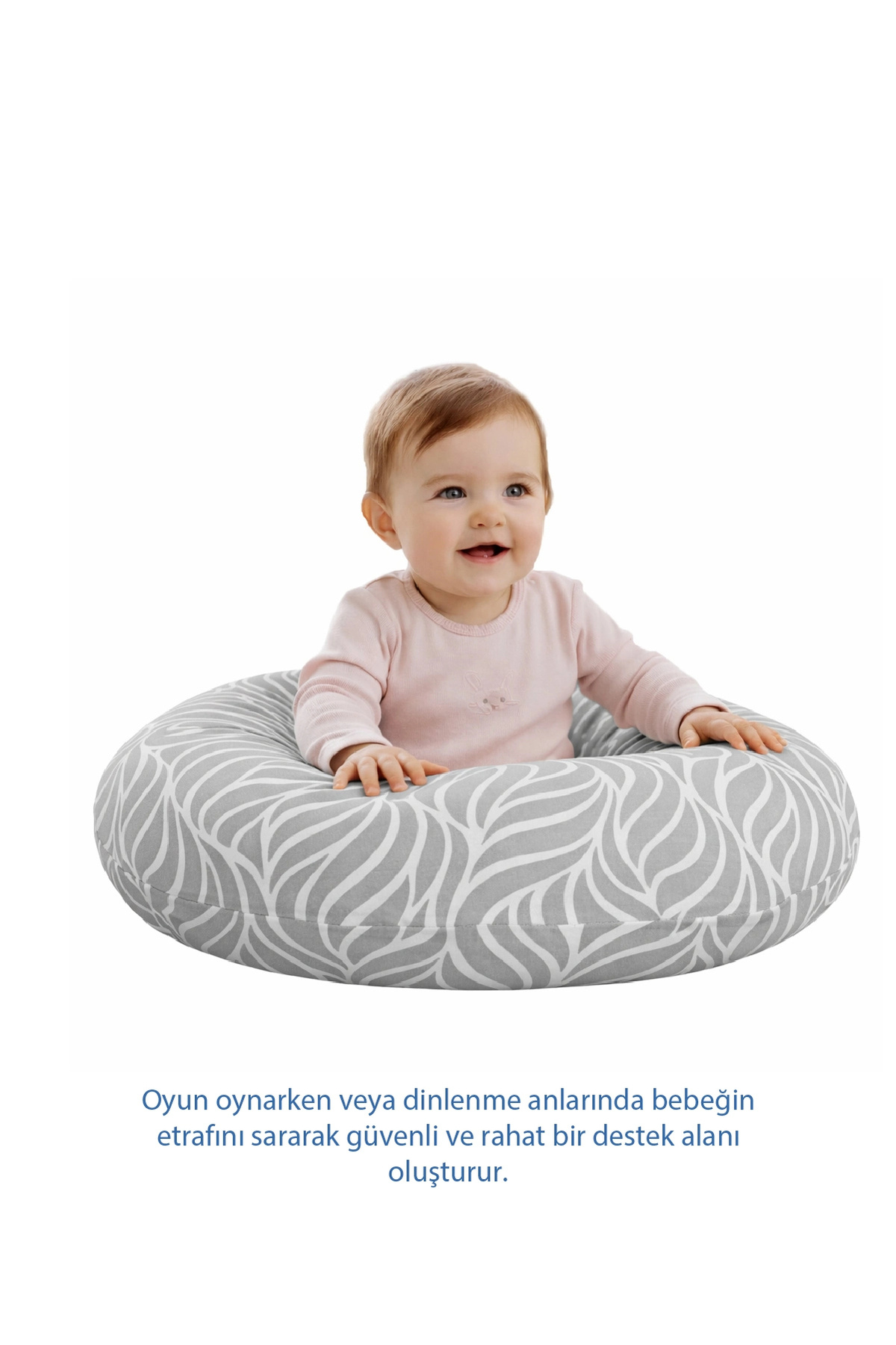 Babyjem Emzirme Ve Destek Minderi Gri Çiçek fotoğrafı 5 (önizleme)