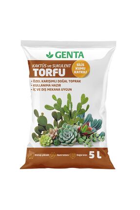 Genta Kaktüs Lithops Ve Sukulent Bitkilerinize Özel Karışım Toprak 5 Lt - Sil...
