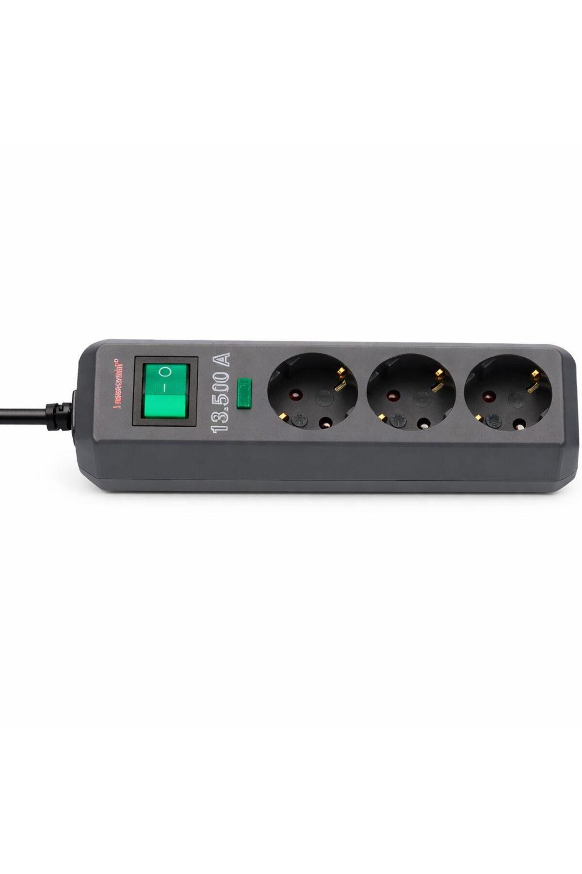 ECO Line Series 3 Socket 1.5 Meter 13.500 mAh Current Protected Extension Socket