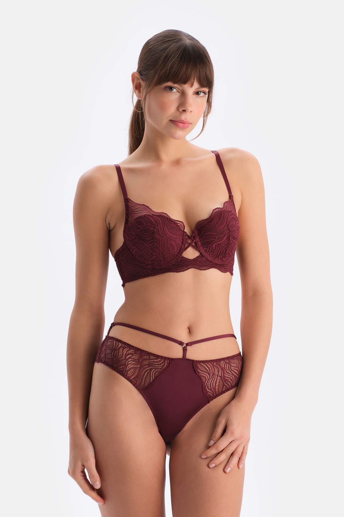 Dagi Bordo Dantelli Brazıllıan Külot görsel 5