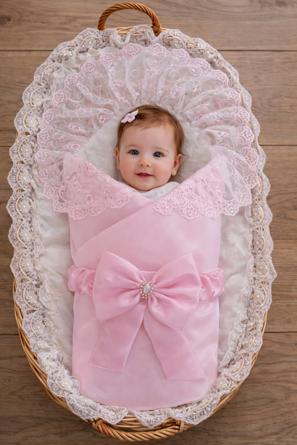 Tomuycuk %100 Pamuklu Pembe Uyku Kundağı - Mevsimlik Kız Bebek Battaniyesi & Hastane Çıkışı fotoğrafı 7 (önizleme)