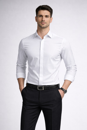 COLVIS MAN Slim Fit Uzun Kol Ofis Lik Pamuk Saten Likra Gizli Kanun Hediye Ku...