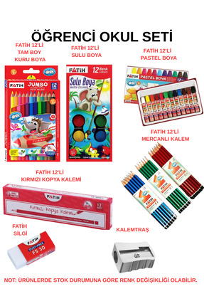 Dağtaş Kırtasiye Öğrenci Okul Seti - Boya Seti, Kalem, Silgi ve Kalemtraş Seti