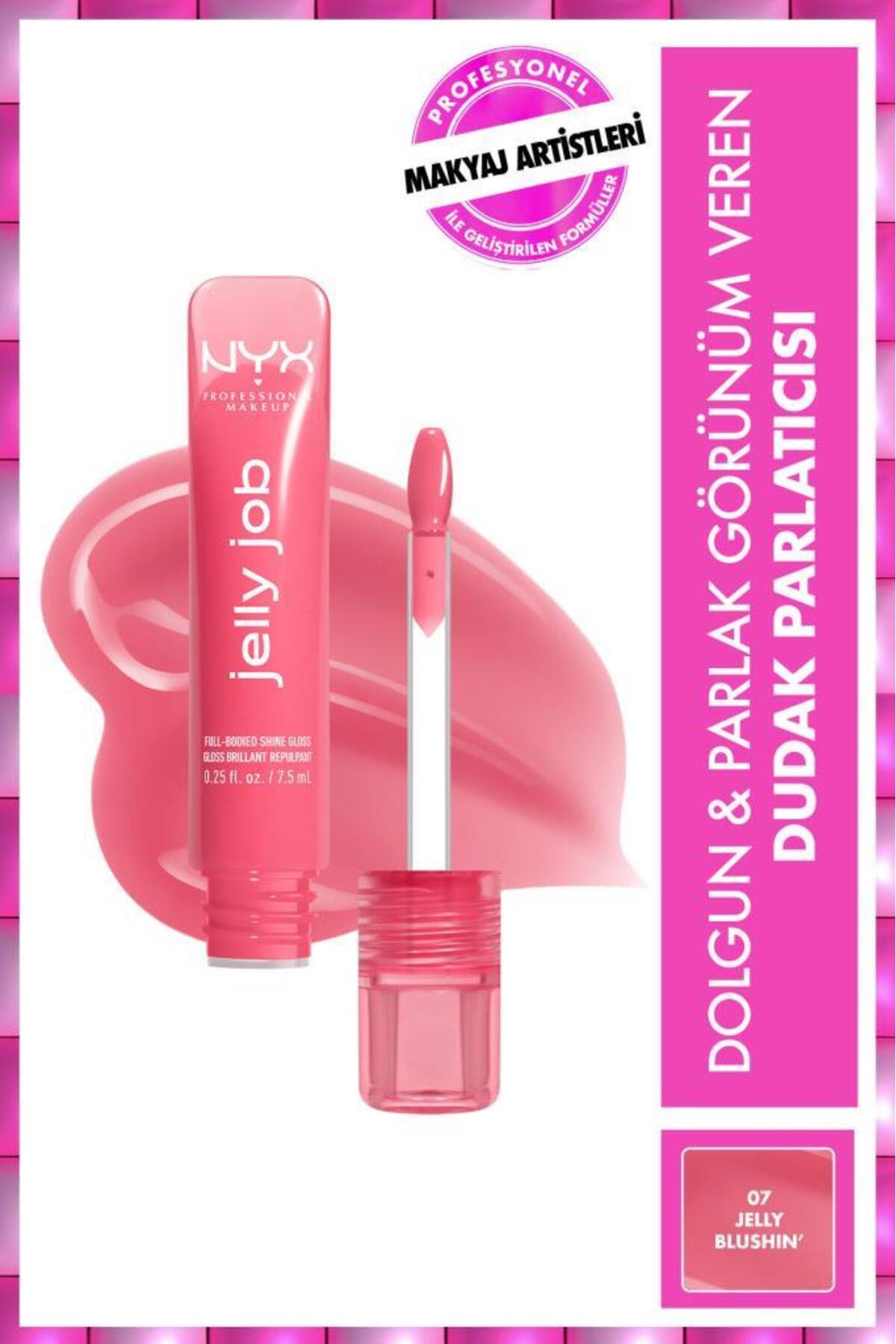 NYX Professional Makeup Jelly Job Dolgun & Parlak Görünüm Veren Dudak Parlatıcısı - 07 Jelly Blushin