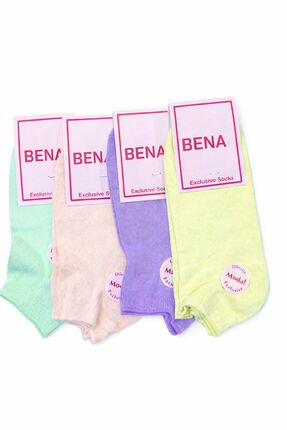 BENA Kadın Renkli Modal Patik Çorap | Yumuşak Dokulu, Nefes Alabilen, Günlük ...