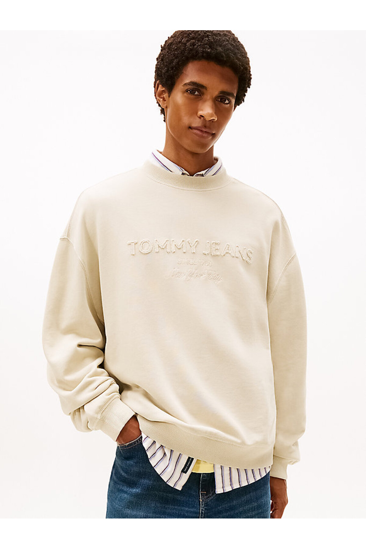 تامی هیلفیگر سویشرت یقه گرد کلاسیک جدید مردانه TJM 90s