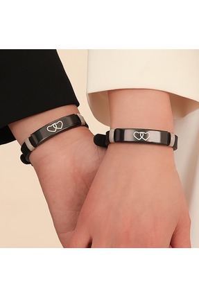 Redhead Karanlıkta Parlayan Çift Sevgili Arkadaş Çelik Bileklik