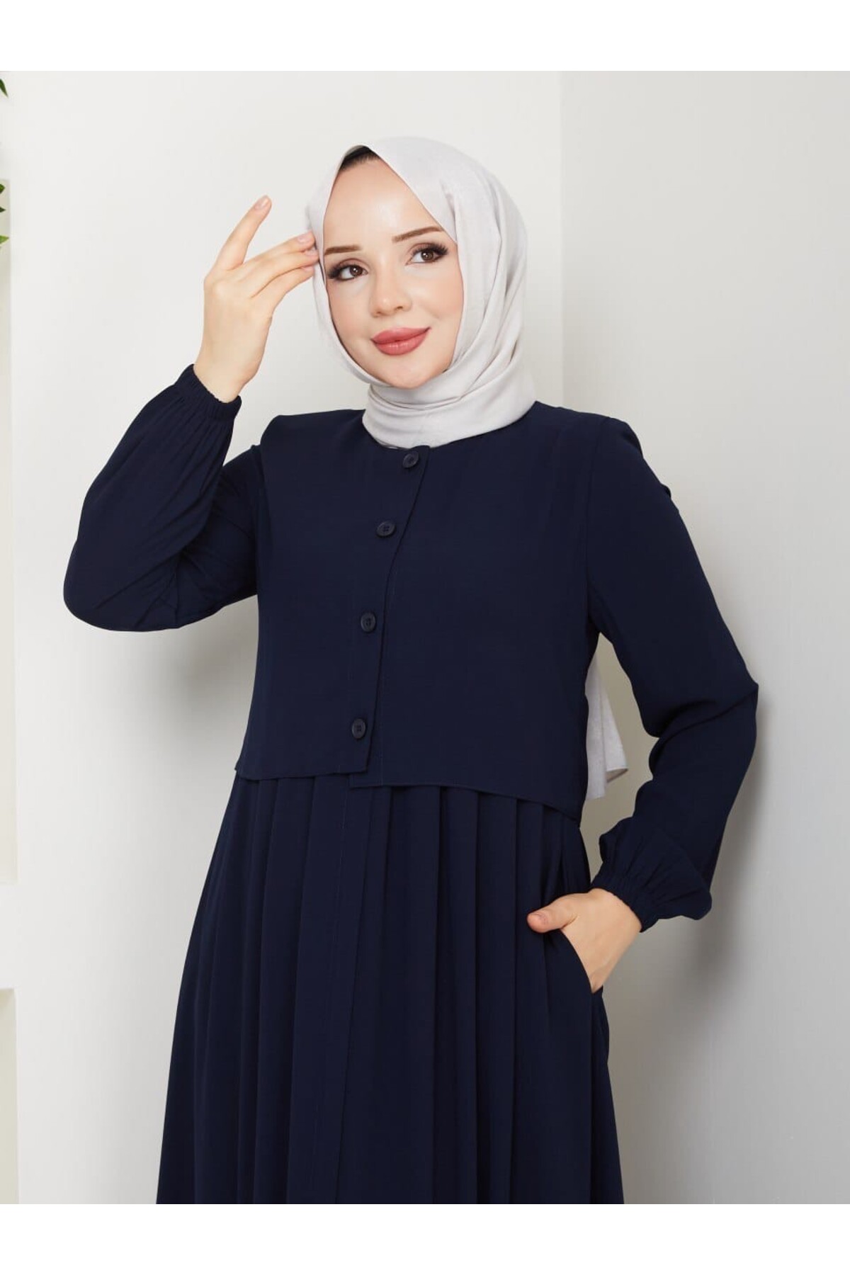 FEサイファ ネフェニー　R＋ ZEWAHİR FASHİON yeni model elbise görünümlü düğmeli tasarım rabia