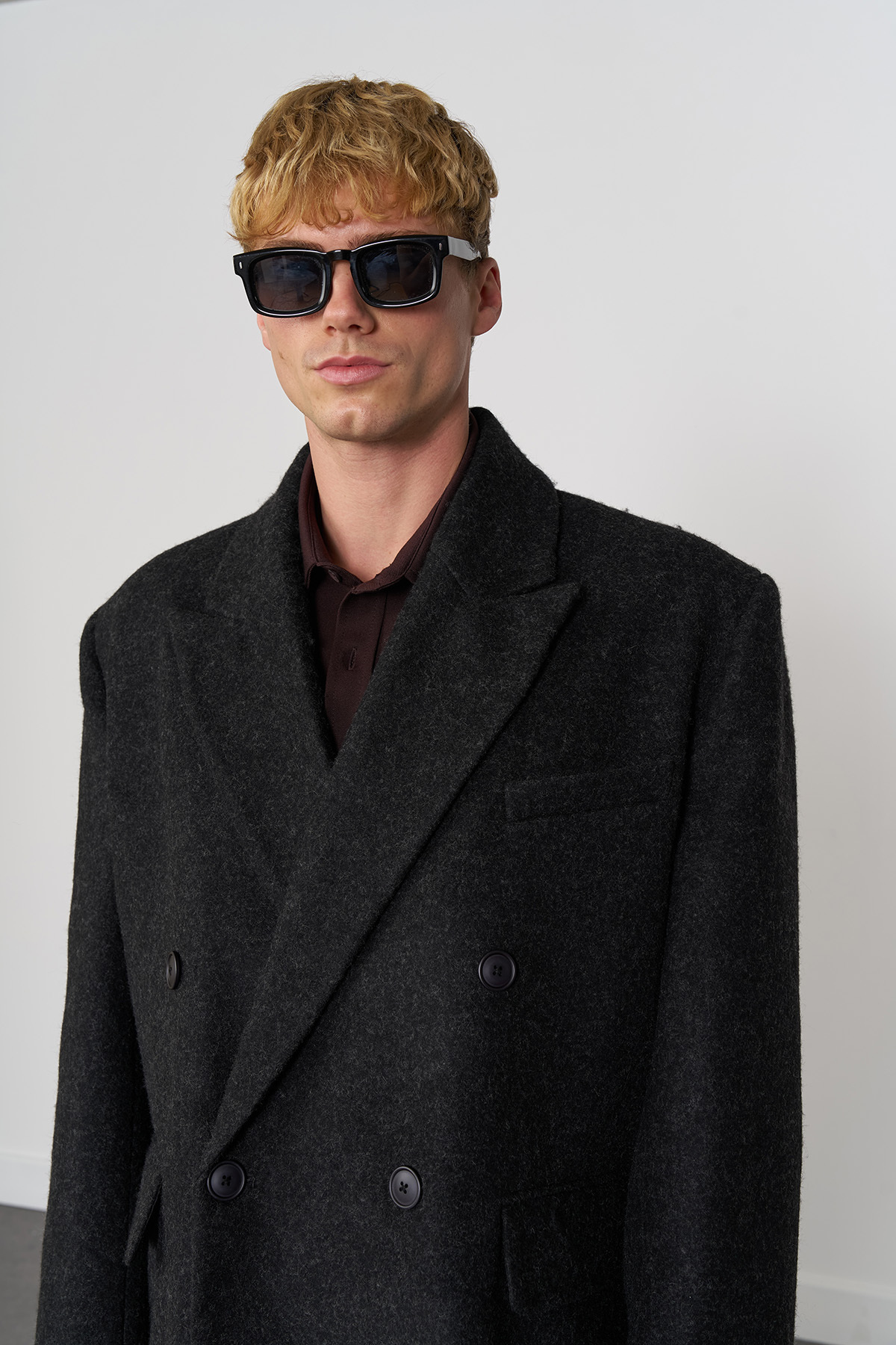 Beyyoglu  Yün Karışımlı Oversize Kaşe Kaban - Görsel 3