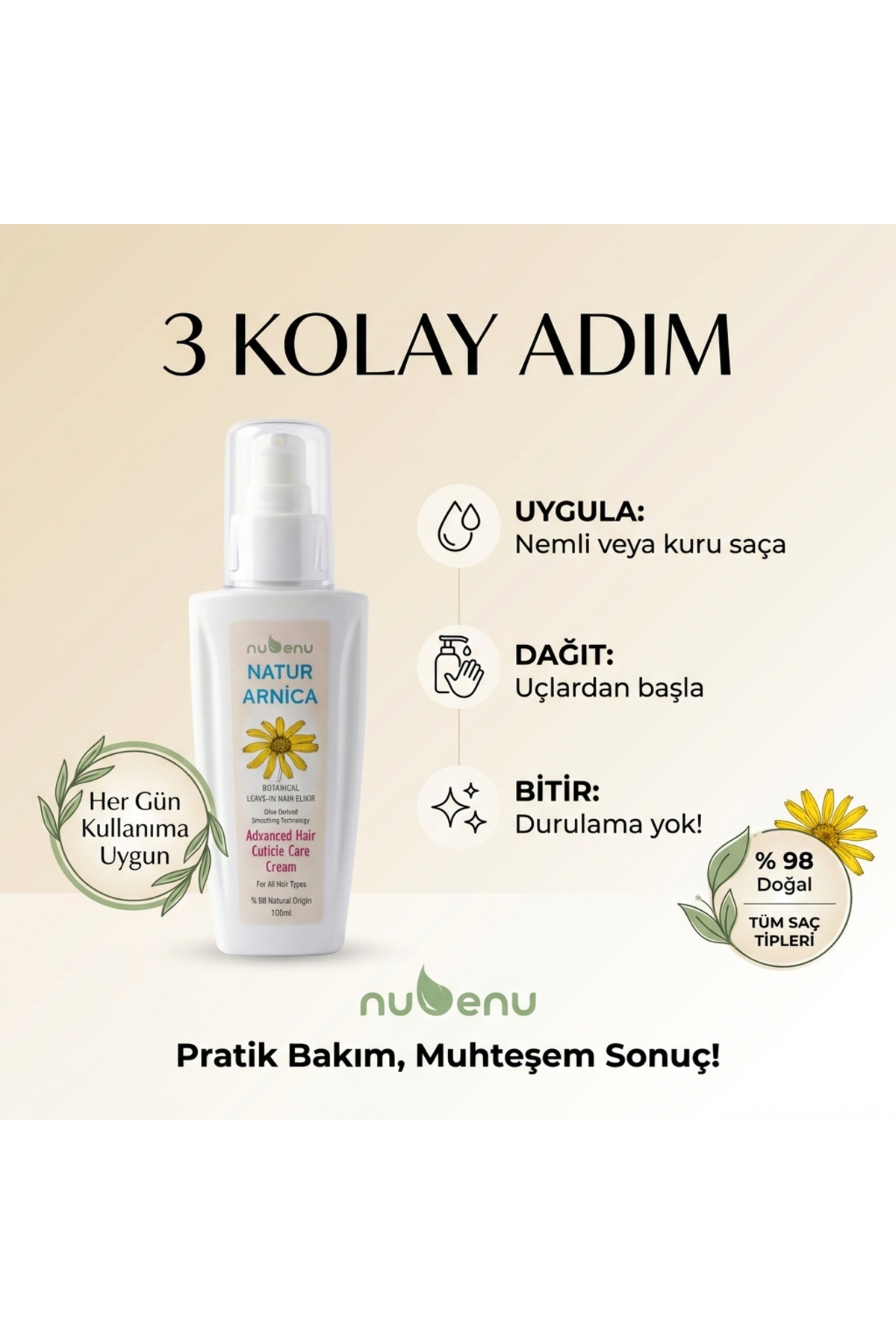 NATURARNİCA DURULANMAYAN SAÇ BAKIM KREMİ — 03 — تصویر 7 از 9