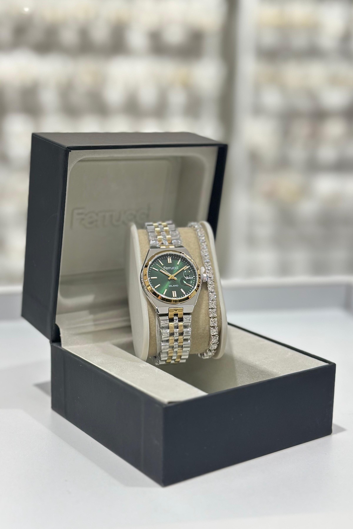 Ferrucci  Orijinal Çelik Kordon Su Geçirmez 2 Yıl Garantili Kadın Kol Saati - Görsel 6