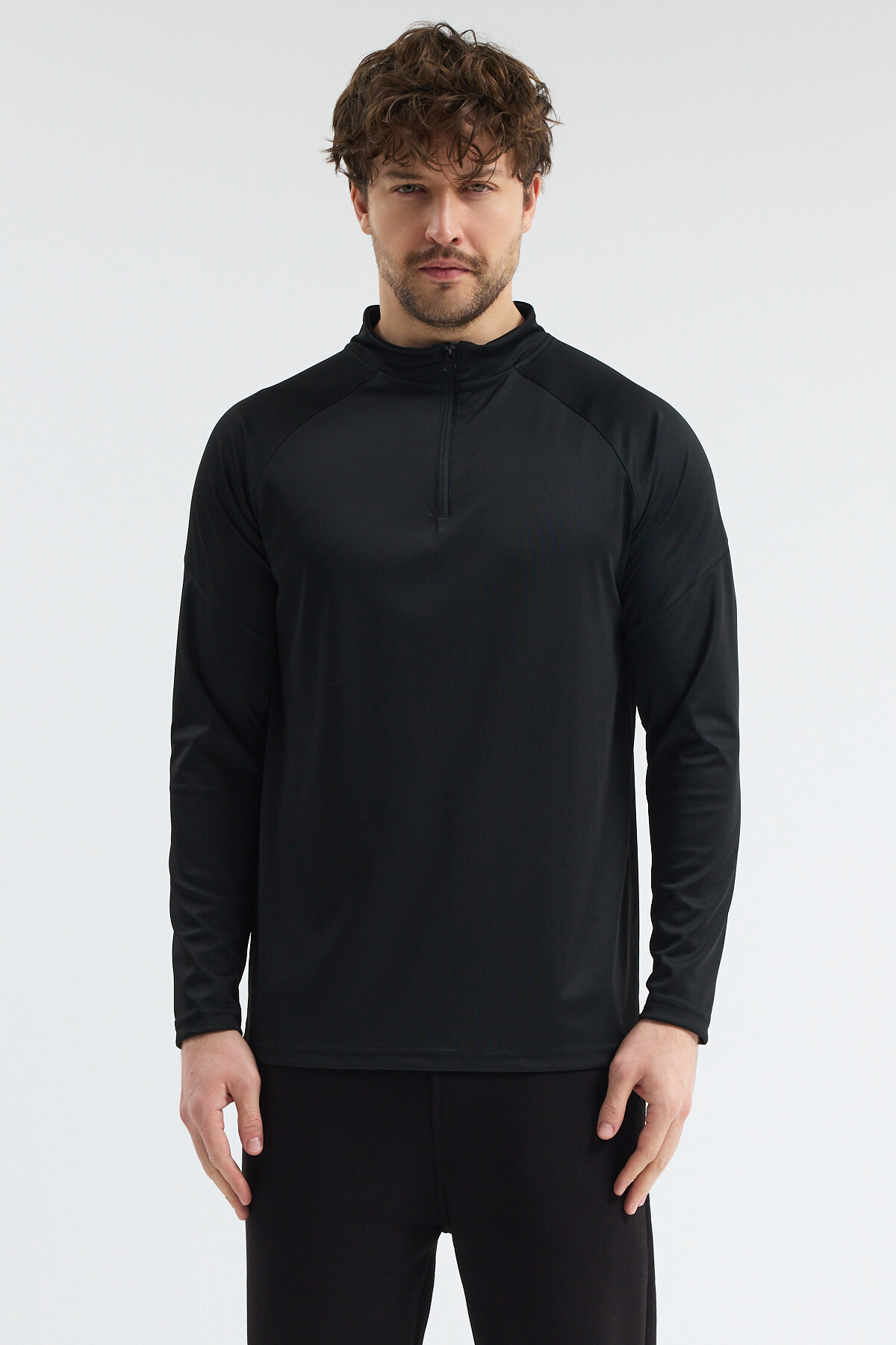 bh collection ERKEK ANTREMAN SPOR CEKET HIZLI KURUMA YARIM FERMUARLI görsel 2