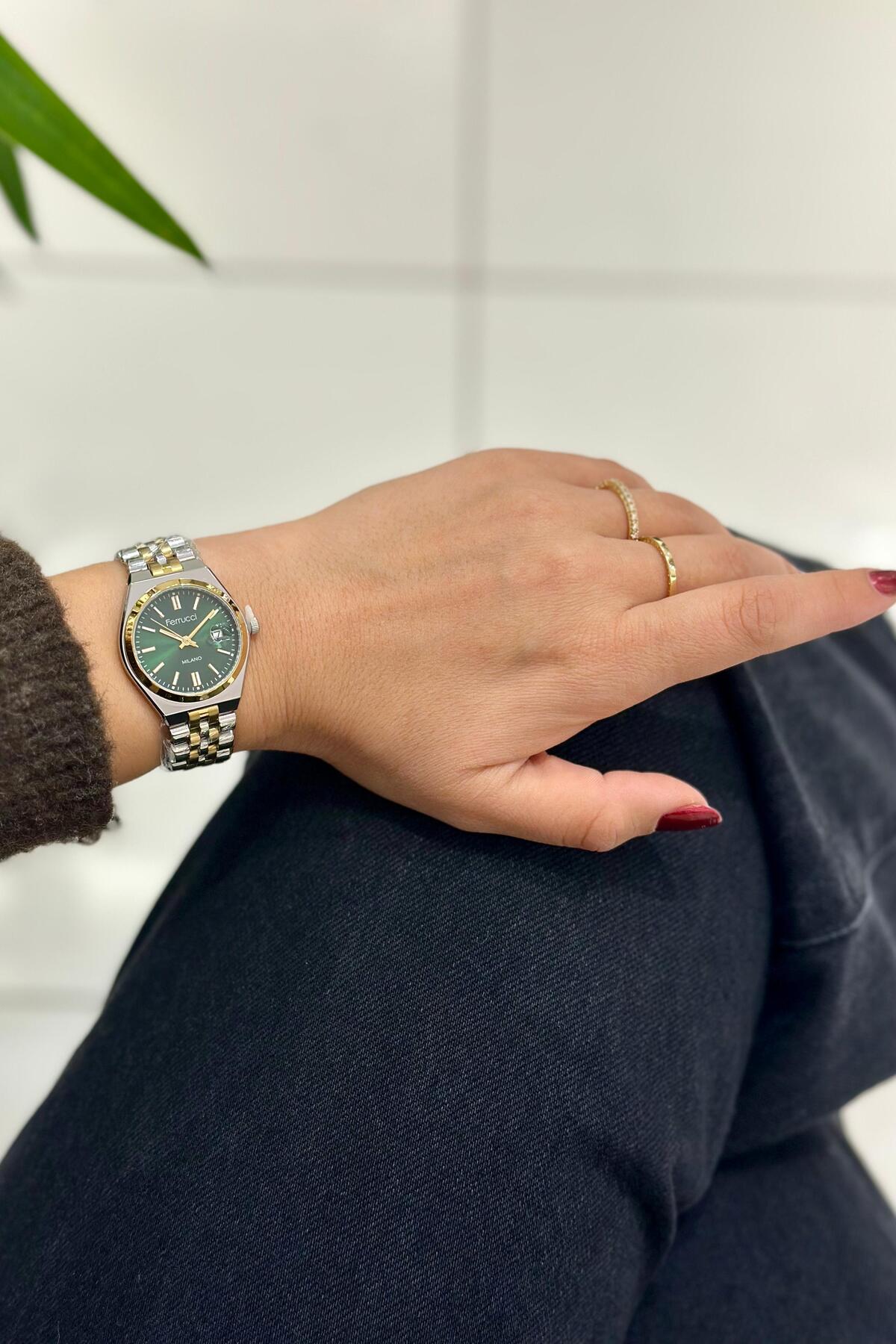 Ferrucci  Orijinal Çelik Kordon Su Geçirmez 2 Yıl Garantili Kadın Kol Saati - Görsel 5