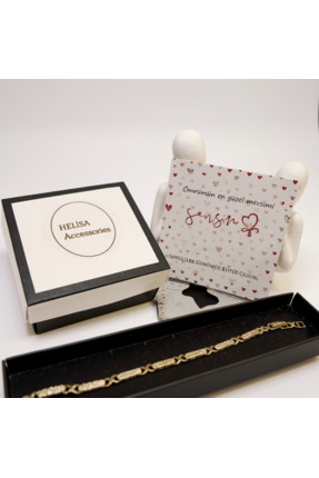 HELİSA ACCESSORİES Taşlı Sonsuzluk Formlu 14 K Altın Kaplama Bileklik