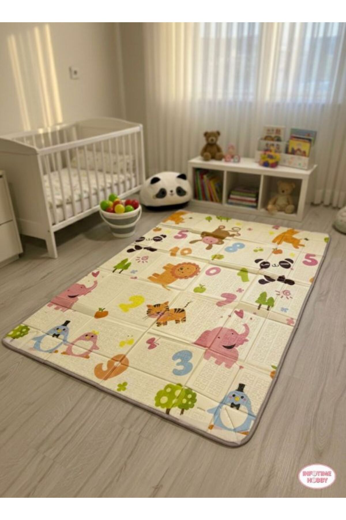 ınfotıme hobby Happy Deer Katlanabilir Oyun Matı 2si 1 Arada 4 Kenar Havuz Çit Modeli- 120*180*0,7mm Taşıma Çantalı fotoğrafı 2 (önizleme)