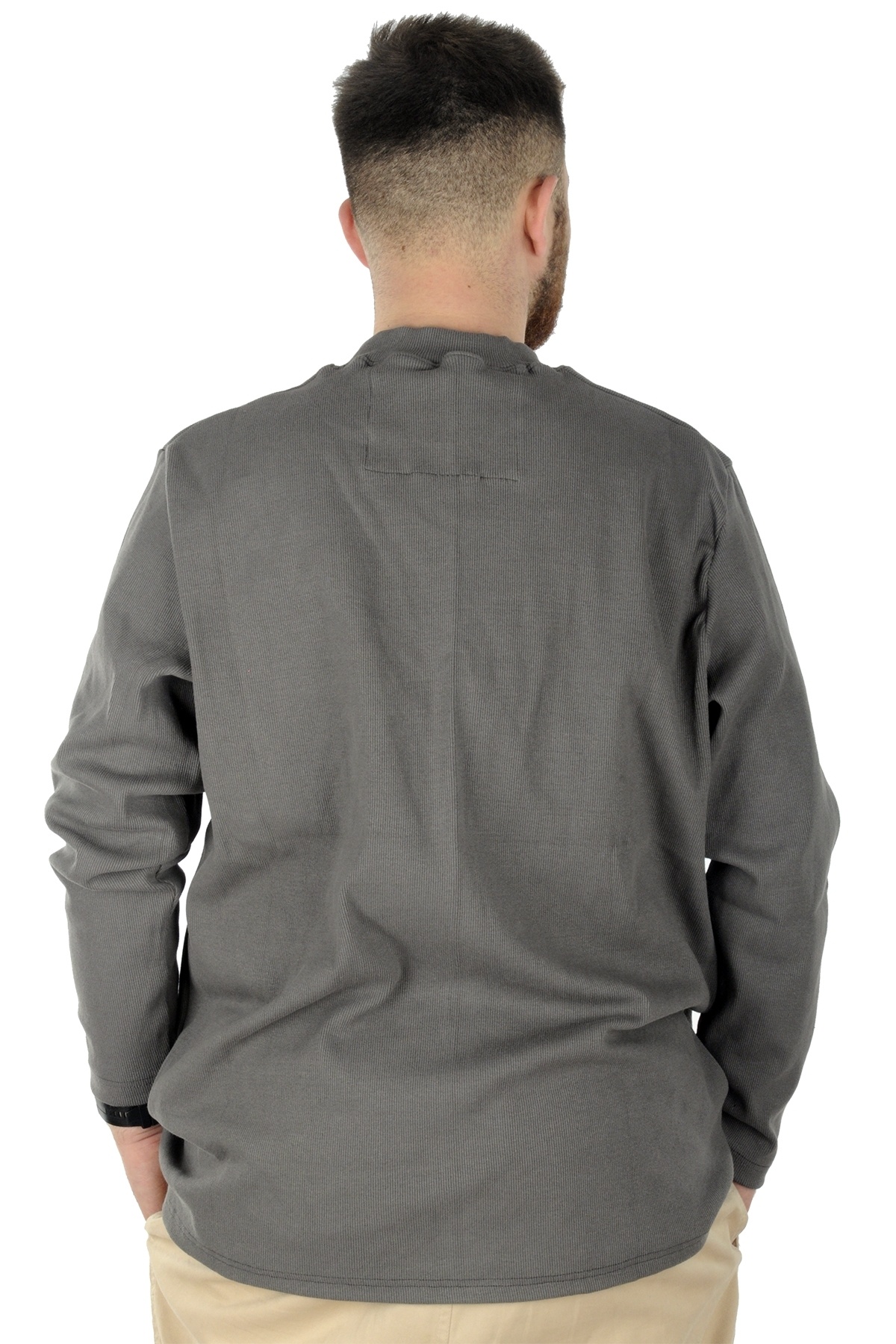 ModeXL Mode XL Büyük Beden Uzun Kol Yarım Balıkçı Kazak 22558 Grimelanj görsel 3