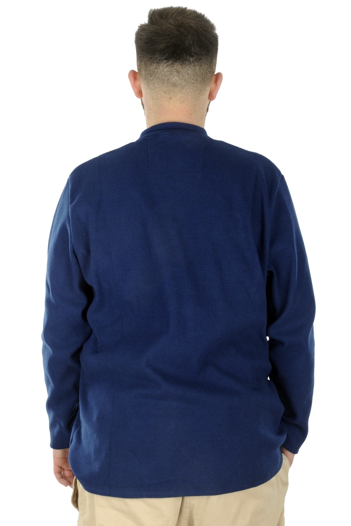 ModeXL Mode XL Büyük Beden Uzun Kol Yarım Balıkçı Kazak 22558 İndigo görsel 4