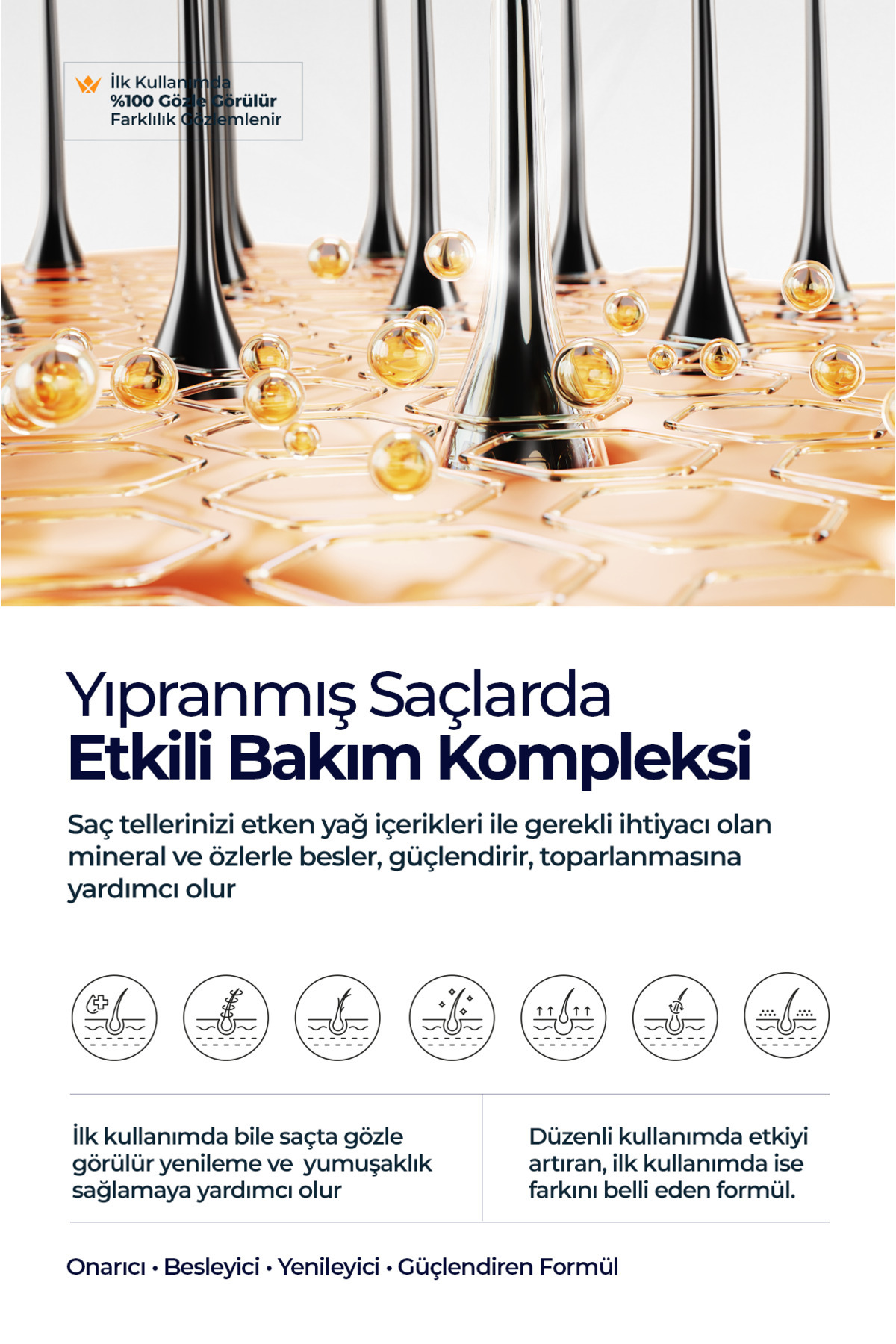 Hair Bomb Saç Bakım Yağı | Yeniden Yapılandırıcı ve Besleyici 125 ml — Urw84 — تصویر 5 از 7