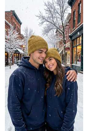 LAGRANZE Sevgili Bere Seti – Unisex Kışlık Triko Bere Takımı