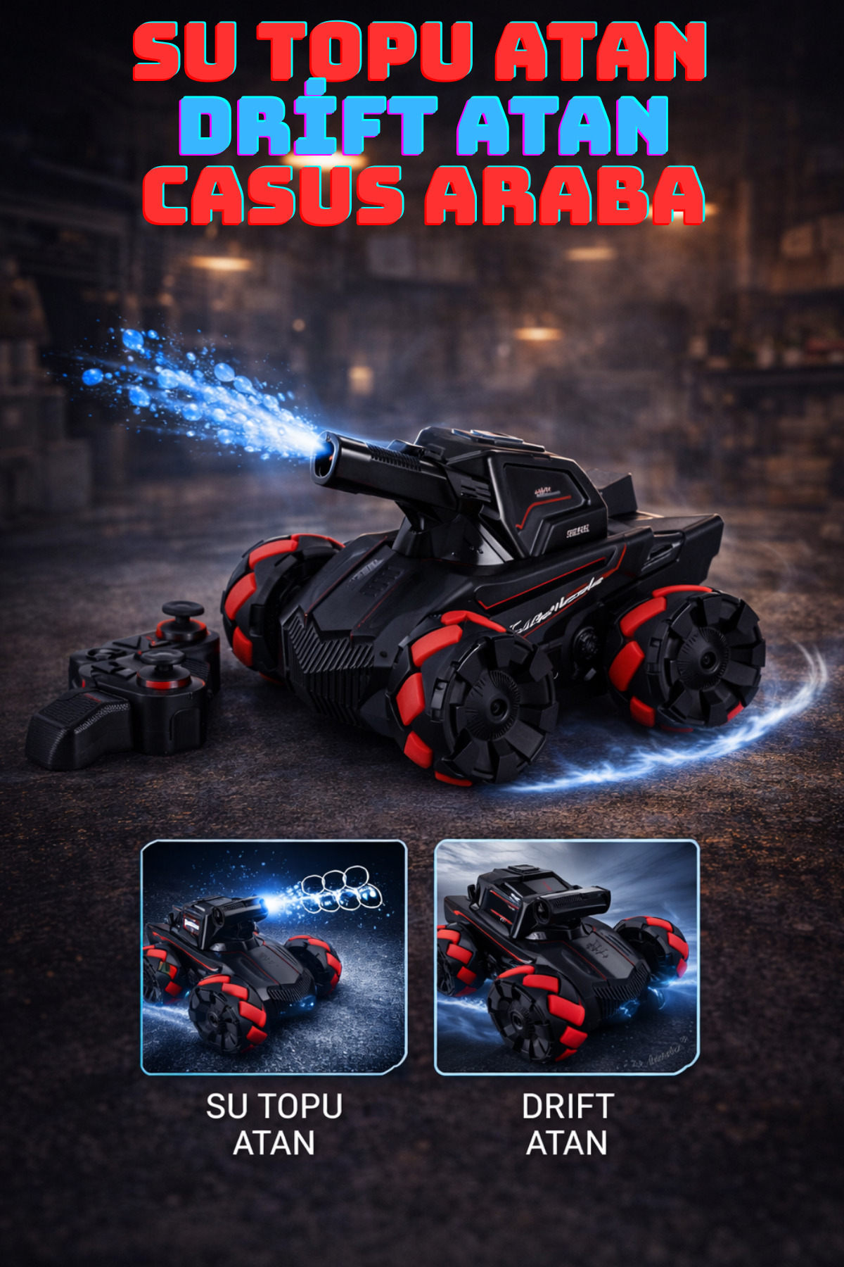 YILDIRIM OYUNCAK Uzaktan Kumandalı Şarjlı Su Topu Atan Drift Yapan