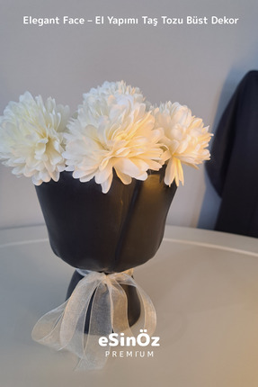 EsinÖz #Vazo Dekoratif Büst Vazo – El Yapımı Taş Tozu Ev Aksesuarı
