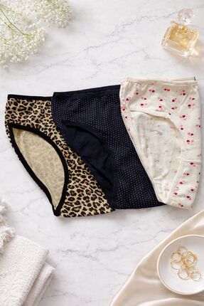 PRENCESS FASİON DESENLİ 3'LÜ COTTON SLİP TAKIMI