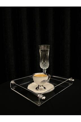 Tanrıkulu Design Boru Kulp Pleksi Sunum Tepsisi (Gümüş)