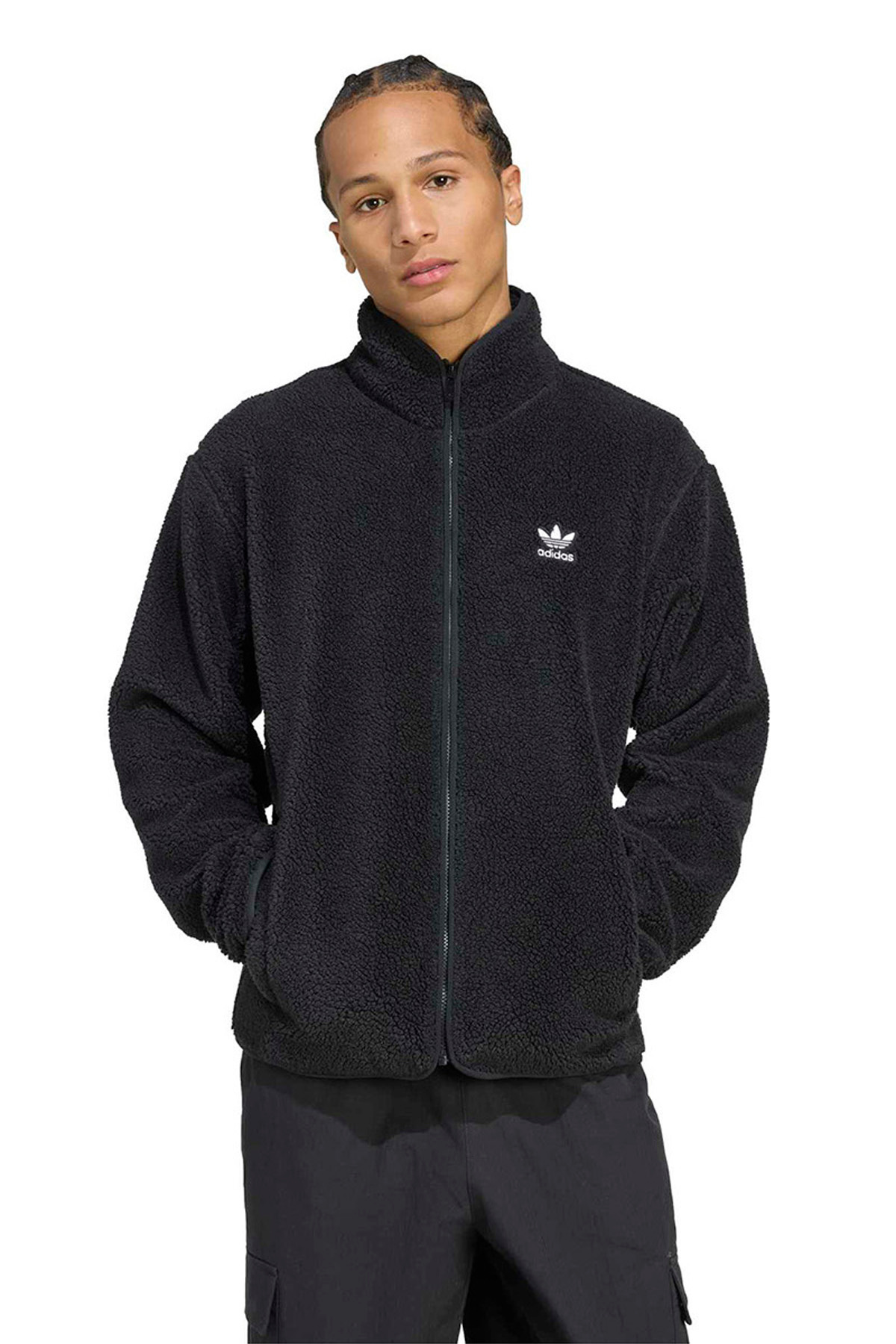 adidas Erkek Günlük Yaşam Polar Sweatshirt Essentials Jkt Jv7676