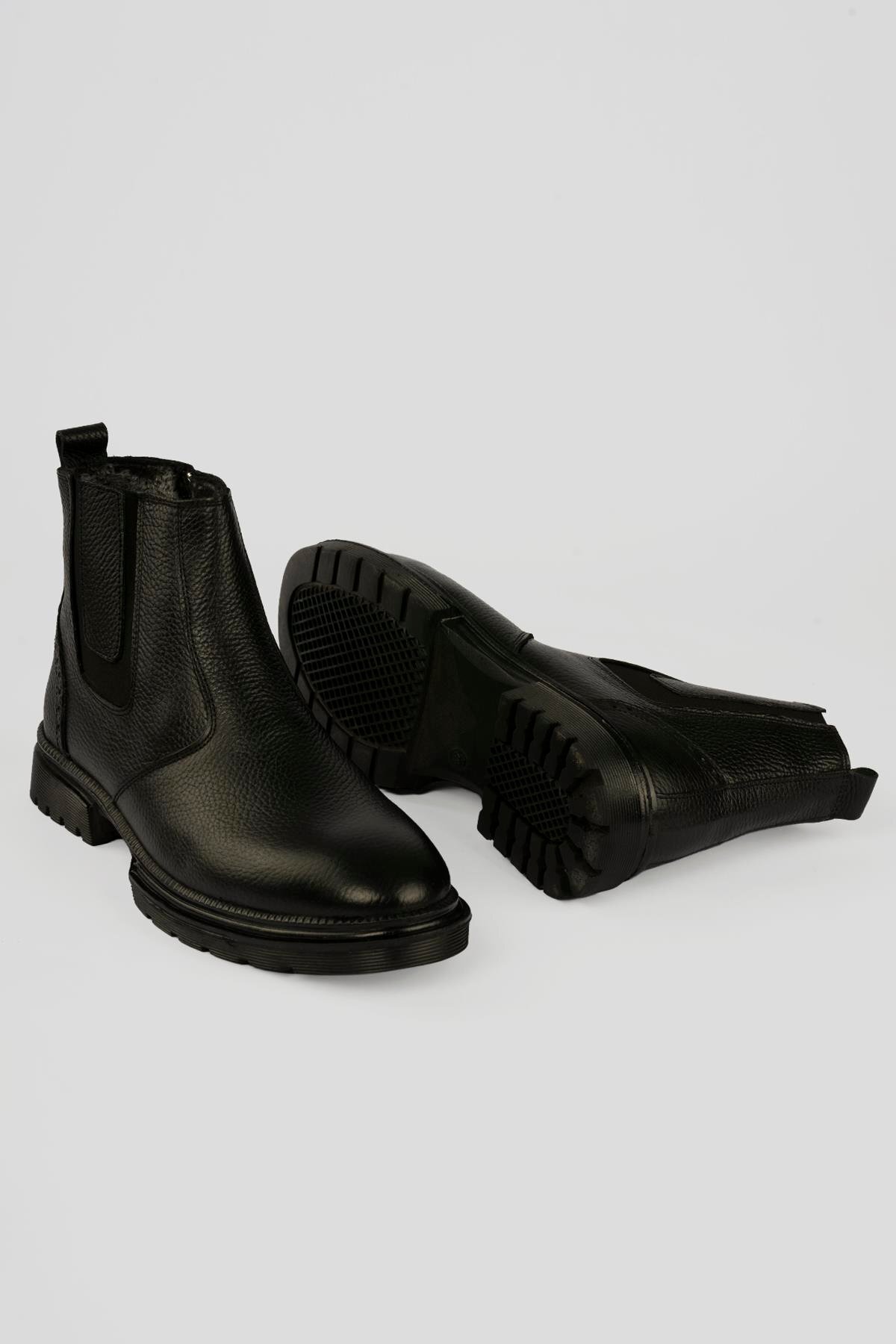 Mubiano  Erkek Hakiki Deri Bot İçi Tüylü Chelsea Boreas Siyah - Görsel 2