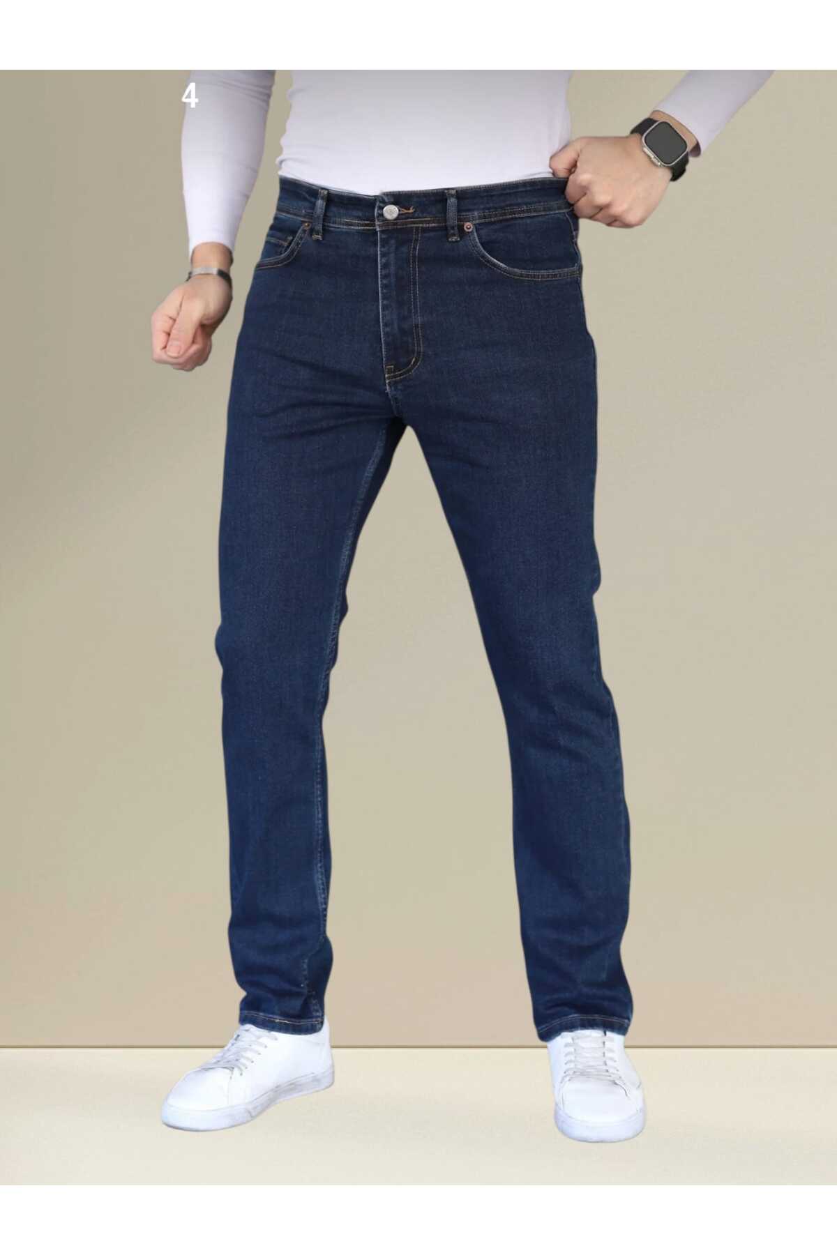 KING SEZAR  Erkek Kot Pantolon Fit Boru Paça Esnek Likralı Jeans Kot Pantolon - Görsel 2