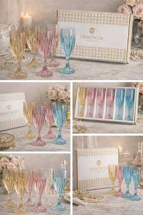 ZORENSA Modern Desenli Şık Meşrubat Bardağı Kristal Görünümlü Cam Kadeh, Kahv...