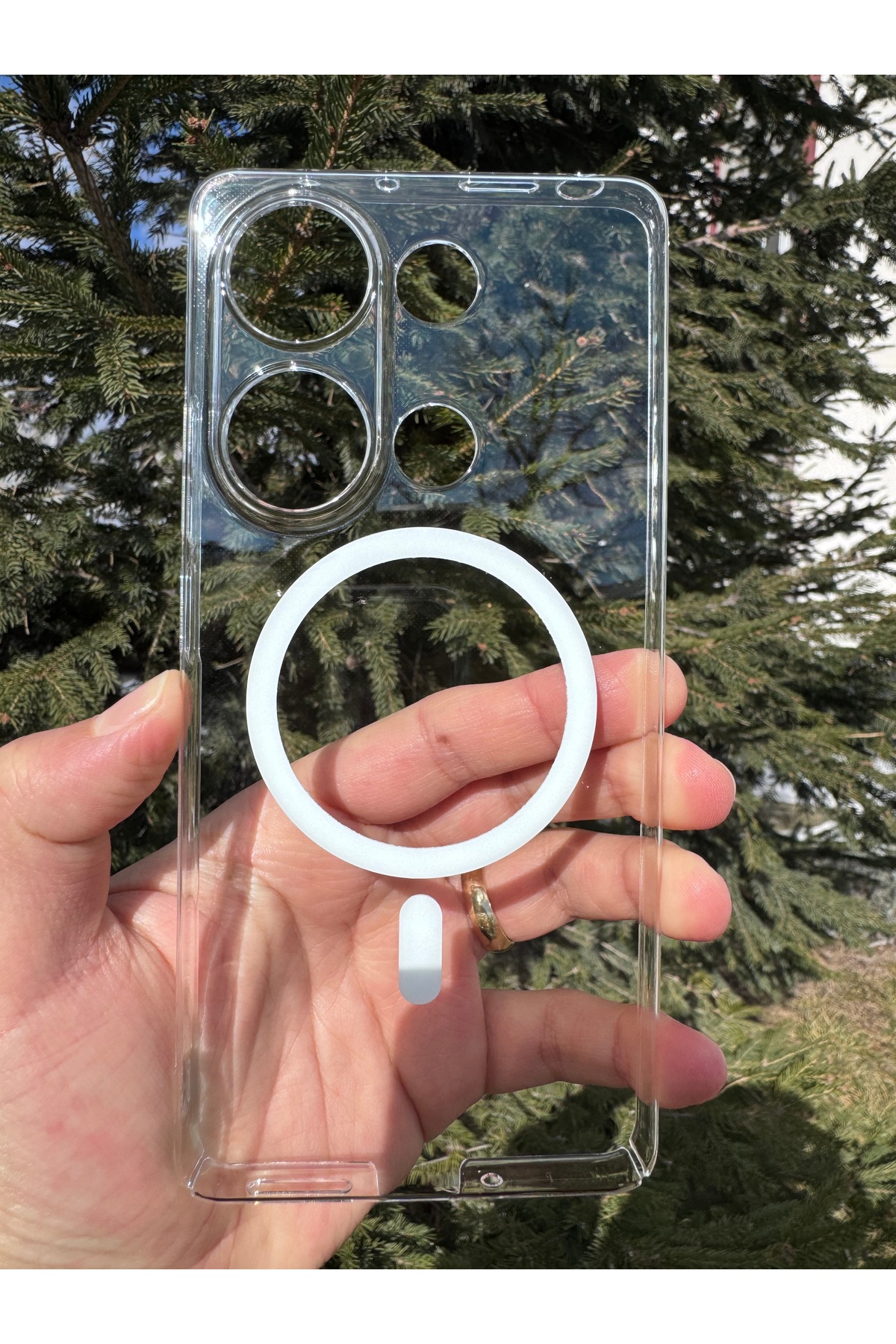 Poco M6 Pro 4G Uyumlu Kılıf Sert Sararmaz Magsafe Kamera Korumalı Koruyucu Şeffaf Dayanıklı Kapak