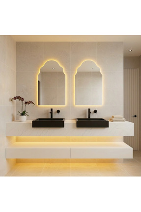 MirrorDecorArt 90*70 Gün Işığı Led Aydınlatmalı Dekoratif Banyo Aynası