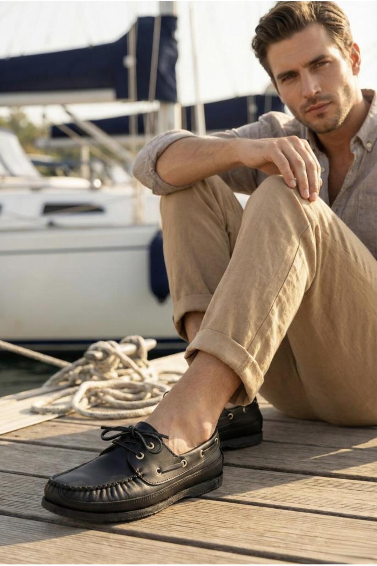 COŞKUN AYAKKABI Unisex Hakiki Deri Günlük Loafer Navigator Ayakkabı görsel 4