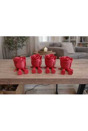 BASKIMARKETİM Ayaklı Gül Dekoratif Obje (Tekli)