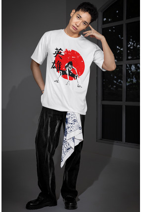 CNGZSHOP Anime Monkey D Luffy Tshirt, Samurai Japon Figurlu Siyah Unisex Over...