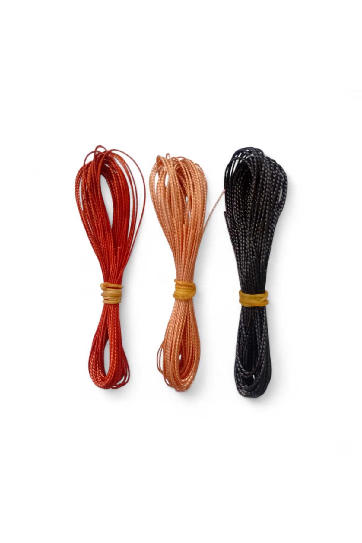 24 mt 3 Laces 3 Colors Black , Light and Dark Brown Rosary Lanyard Bracelet Talc Bracelet Lanyard