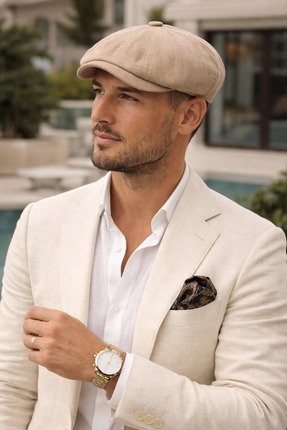 Asix Erkek %100 Pamukl lu 8 Parça Keten Peaky Blinders still Kasket dort mevs...