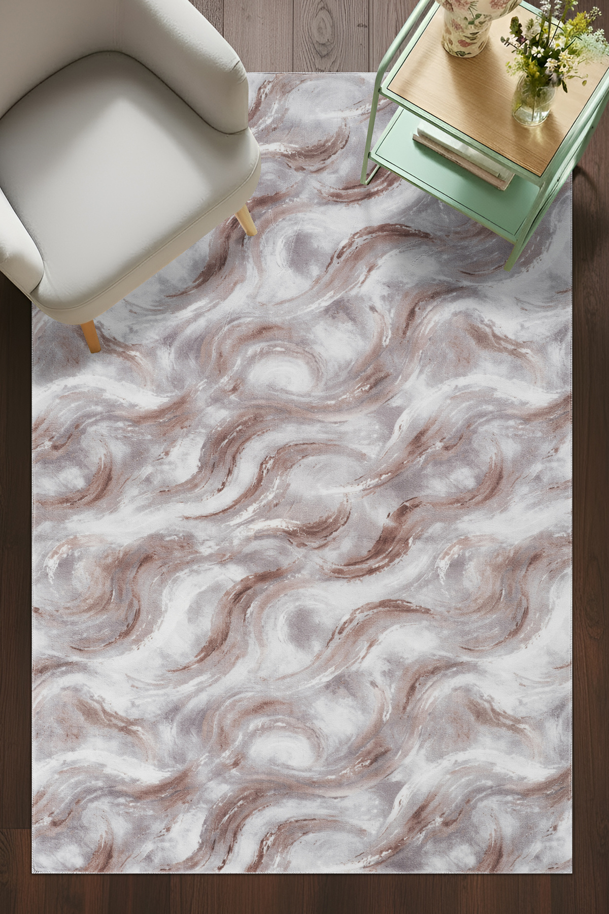 Anti-Slip Base Modern Pattern Carpet Runner Stain Resistant Easy to Clean Hallway Living Room Bed Kitchen Room