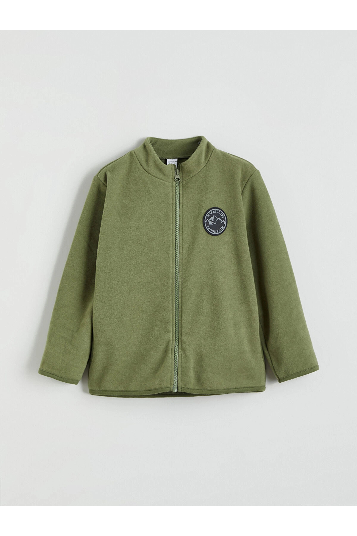 LC Waikiki LCW Kids Haki Kolej Yaka Basic Uzun Kollu Erkek Çocuk Fermuarlı Sweatshirt fotoğrafı 2 (önizleme)