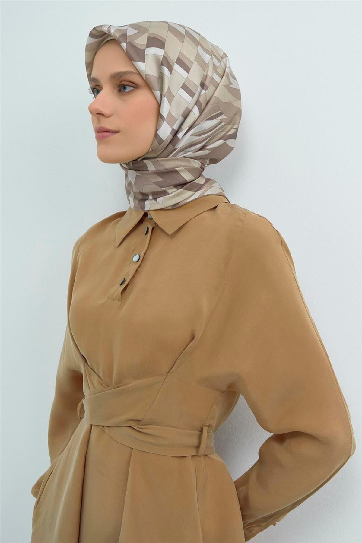 Saf İpek Twill Eşarp 9507D 03