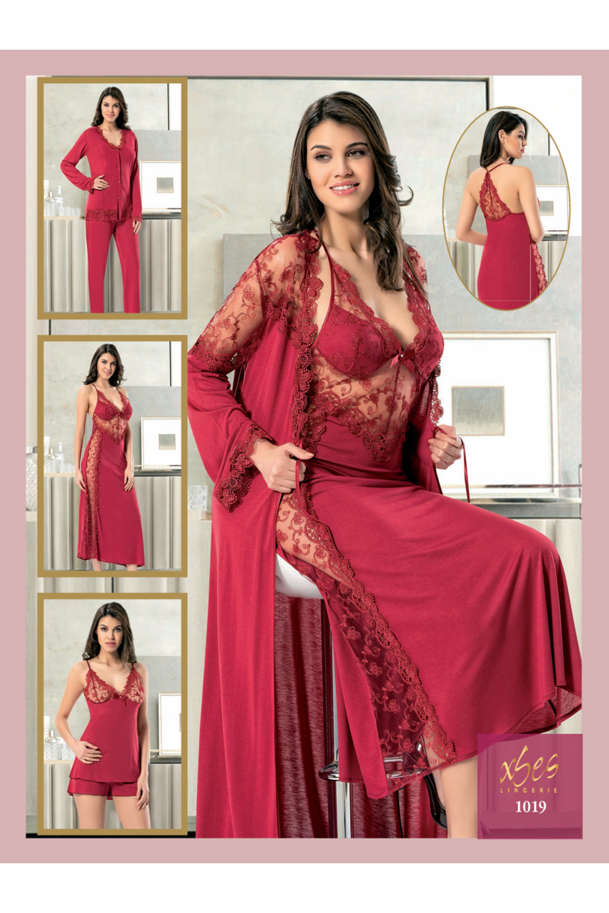 Fily İç Giyim X-SES 6'LI PENYE ÇEYİZLİK PİJAMA, GECELİK SABAHLIK TAKIMI