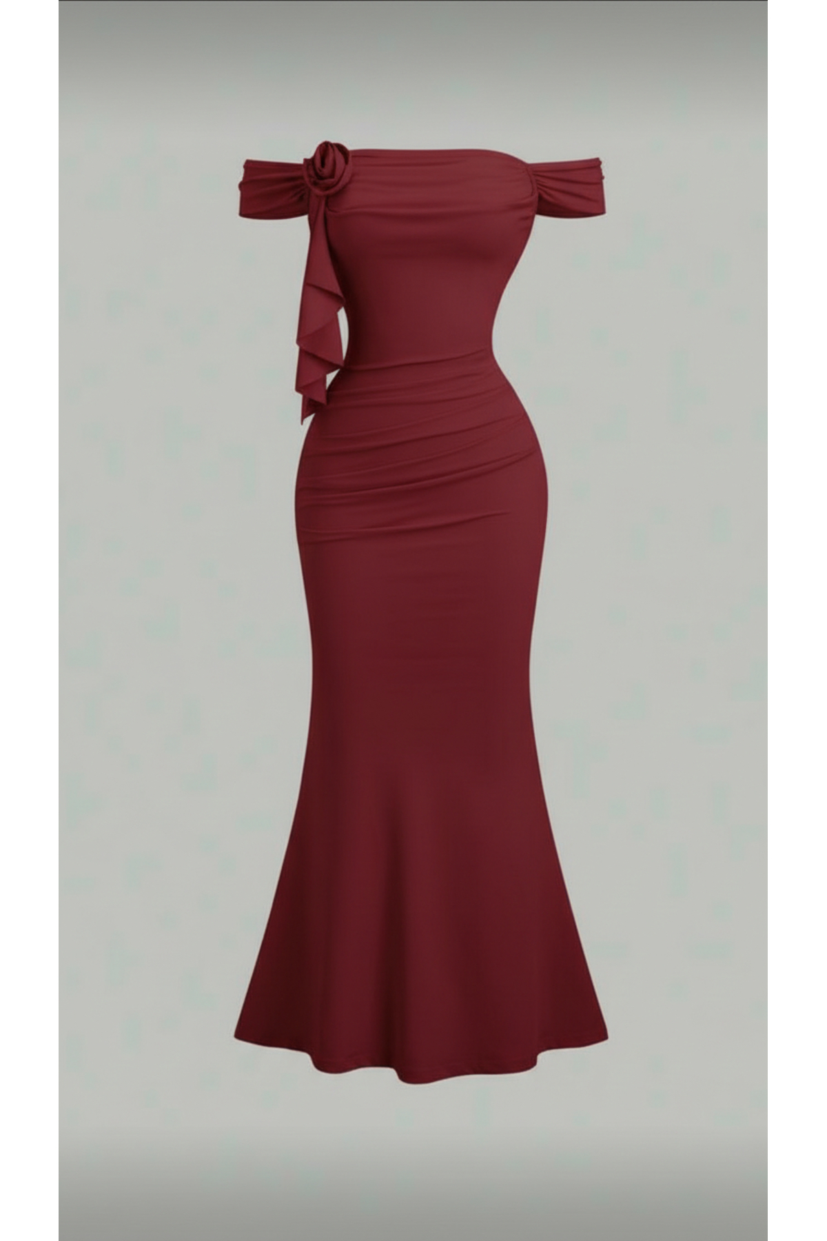 Isabella - Low Sleeve Fish Form Maxi Dress