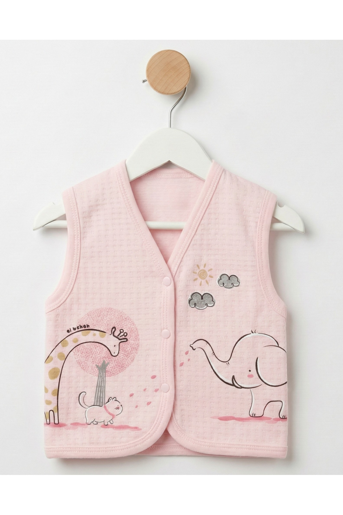 Elbebek Baby Pamuklu Baskılı Bebek Yelek fotoğrafı 2 (önizleme)