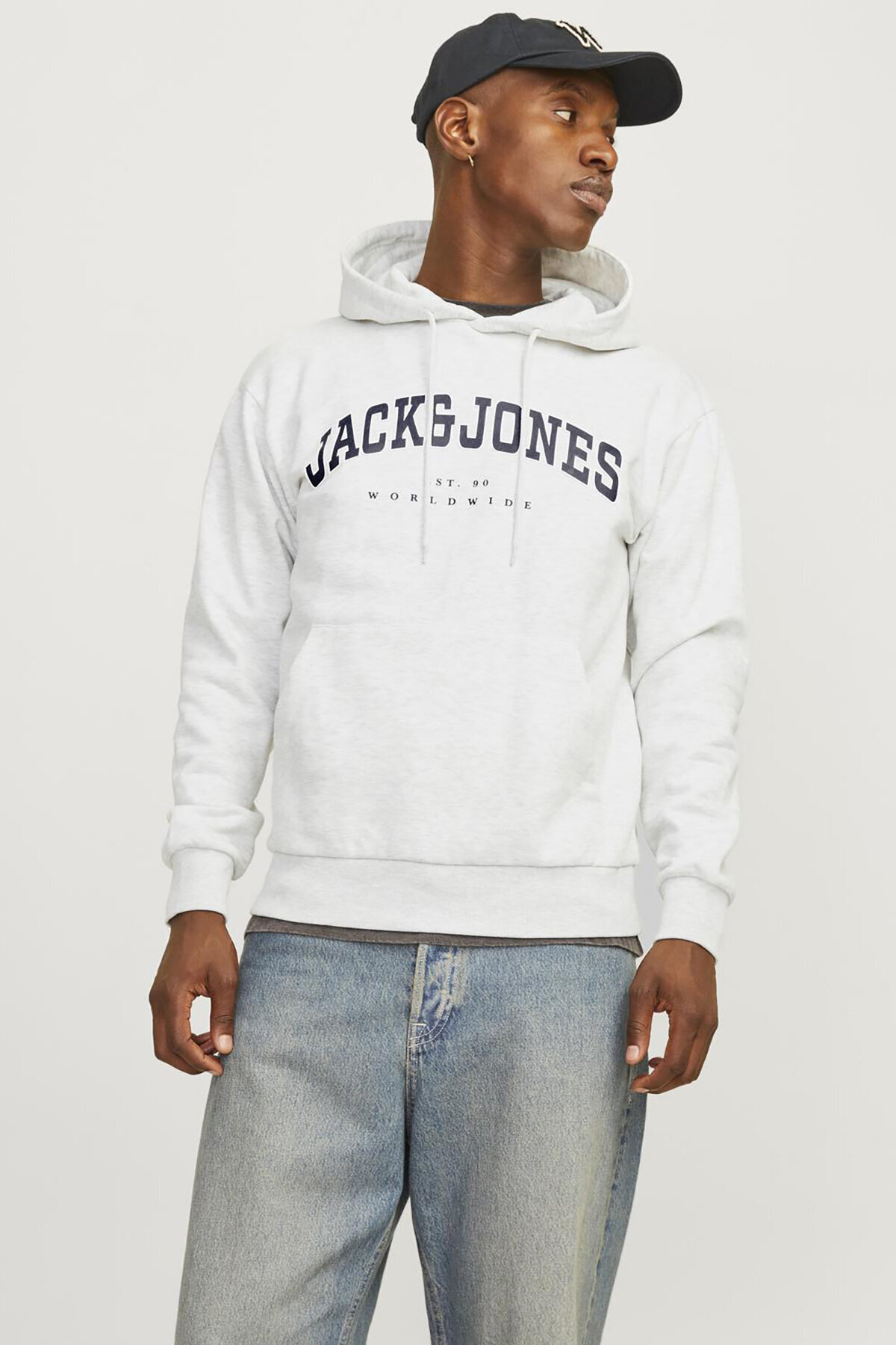 جک اند جونز سویشرت سفید مردانه Caleb Varsity (12256521-WM)