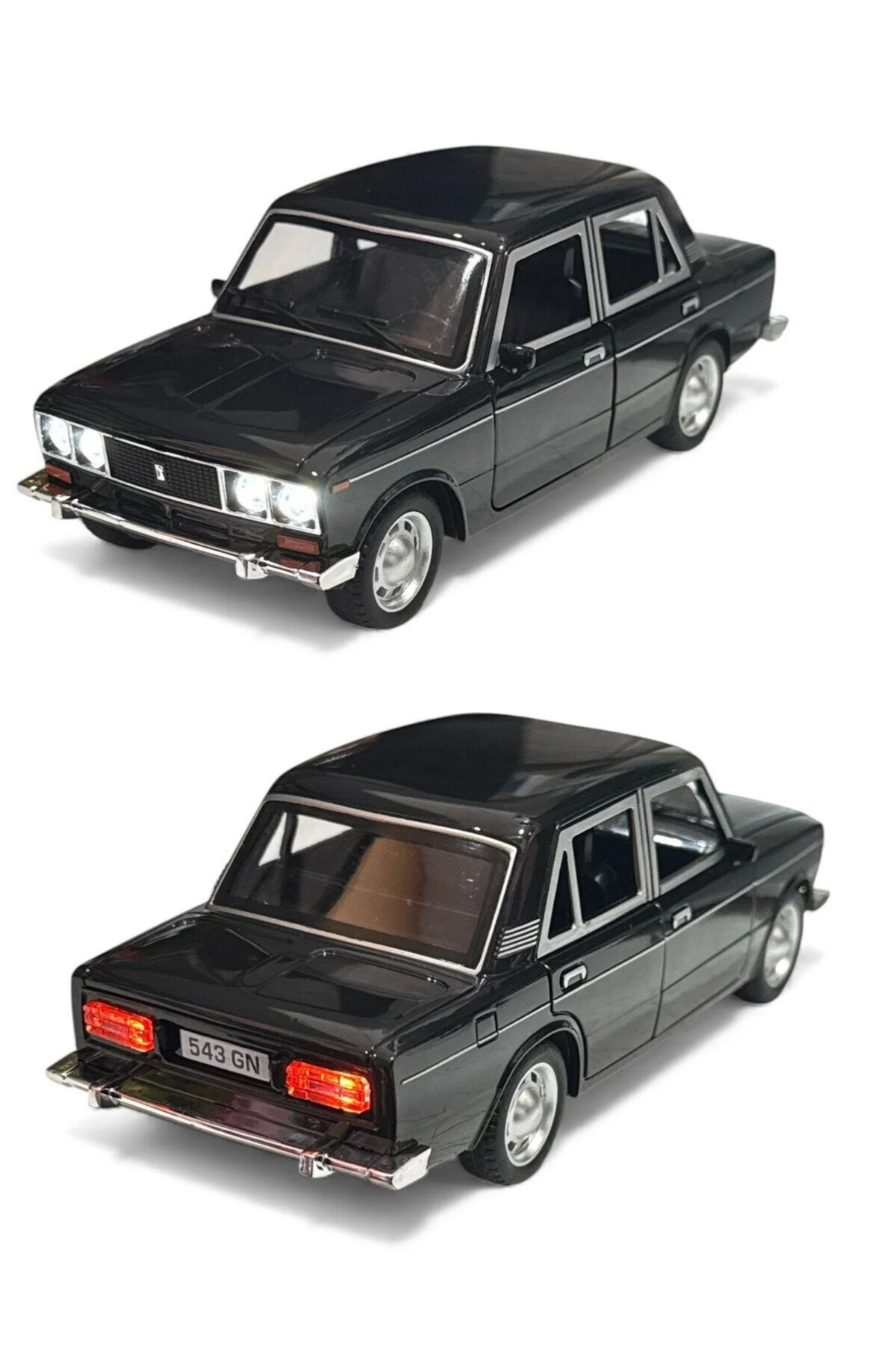 craftivio Lada Vaz 2107 Model Araba 1:24 Ölçek (18cm) Sesli Işıklı Çek Bırak Siyah fotoğrafı 3 (önizleme)